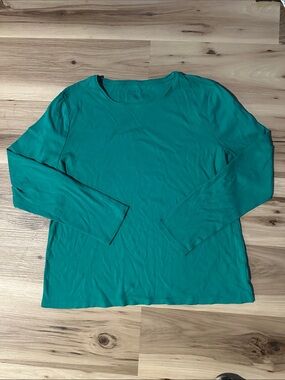 Talbots Teal Long Sleeve Crewneck Top